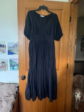 Universal Thread Black Tiered Maxi Dress with V-Neck